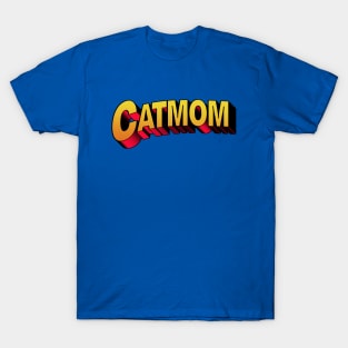 Cat Mom Super Hero Comic Text T-Shirt